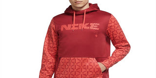 Nike Men'sTherma FIT Printed Training Hoodie Red Size Large