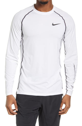 Nike Men's Pro Dri Fit Performance Slim Fit T-Shirt White Size Large