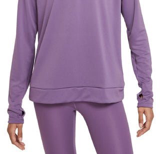 Nike Women's Swoosh Run Dri Fit Half Zip Top Purple Size X-Small