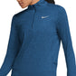 Nike Women's Element Dri Fit Half Zip Running Top Blue Size Small