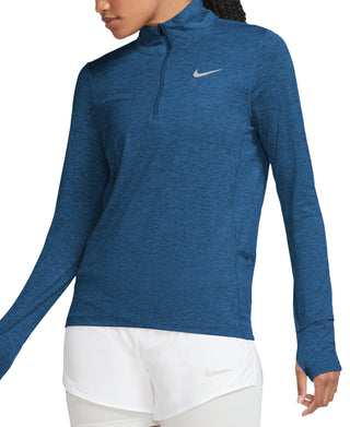 Nike Women's Element Dri Fit Half Zip Running Top Blue Size Small