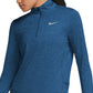 Nike Women's Element Dri Fit Half Zip Running Top Blue Size X-Large