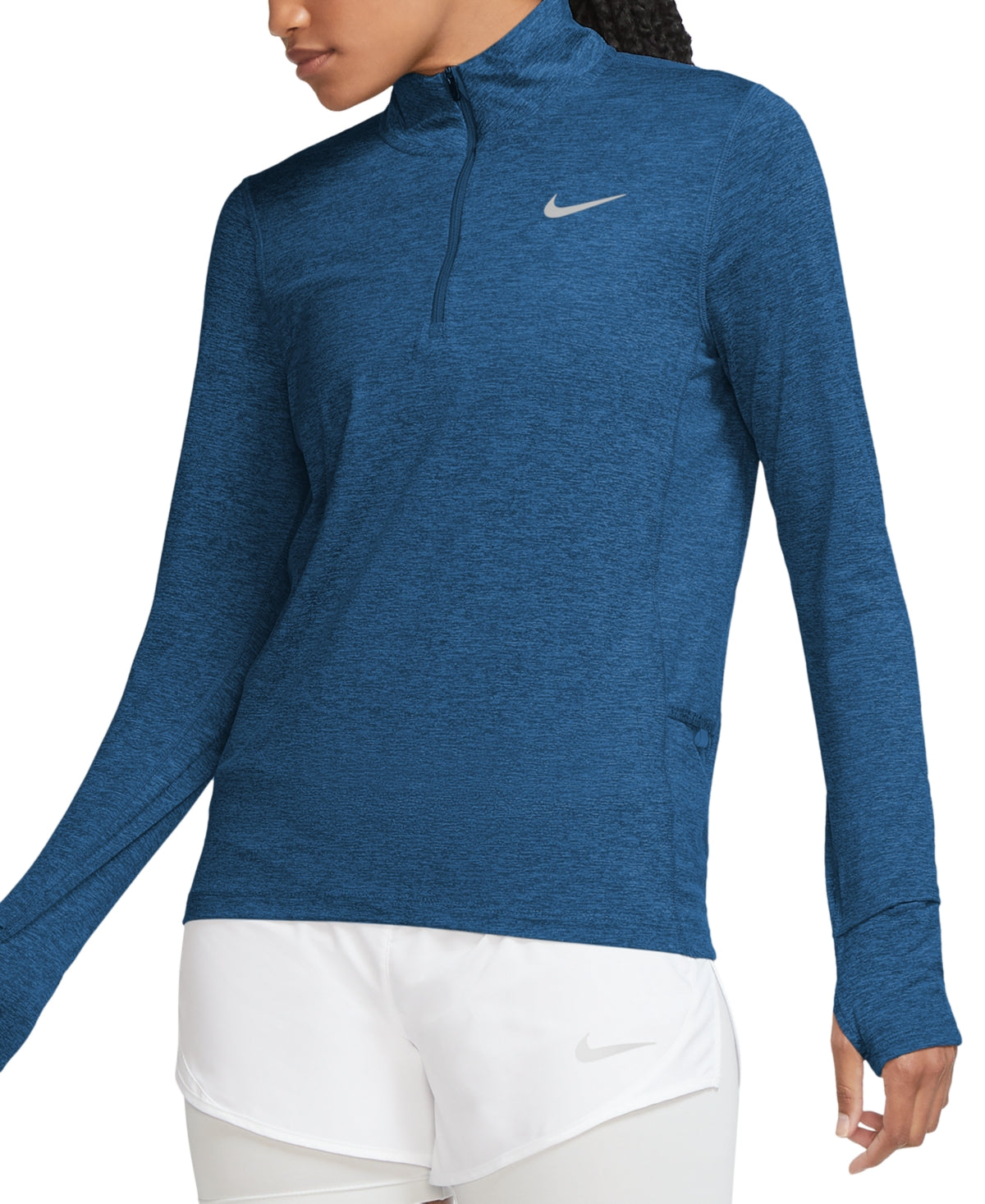 Nike Women's Element Dri Fit Half Zip Running Top Blue Size X-Large
