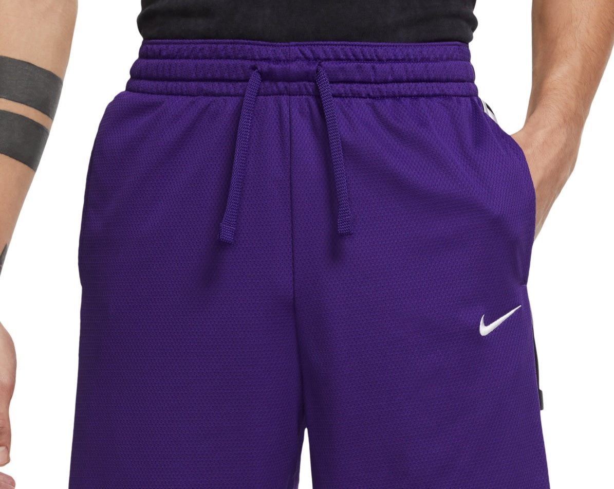 Nike Men's Dri FIT Elite Stripe Basketball Shorts Purple Size Large