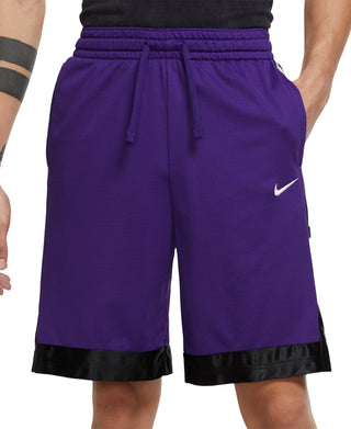 Nike Men's Dri FIT Elite Stripe Basketball Shorts Purple Size Large