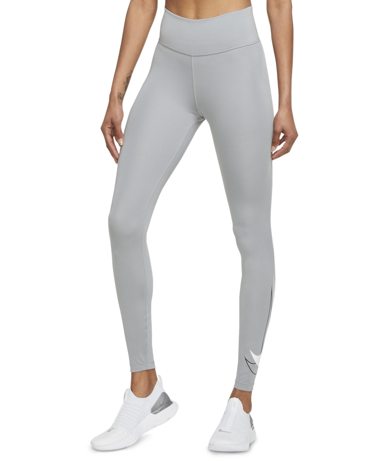 Nike Women's Dri Fit Swoosh Run 7/8 Leggings Gray Size Small