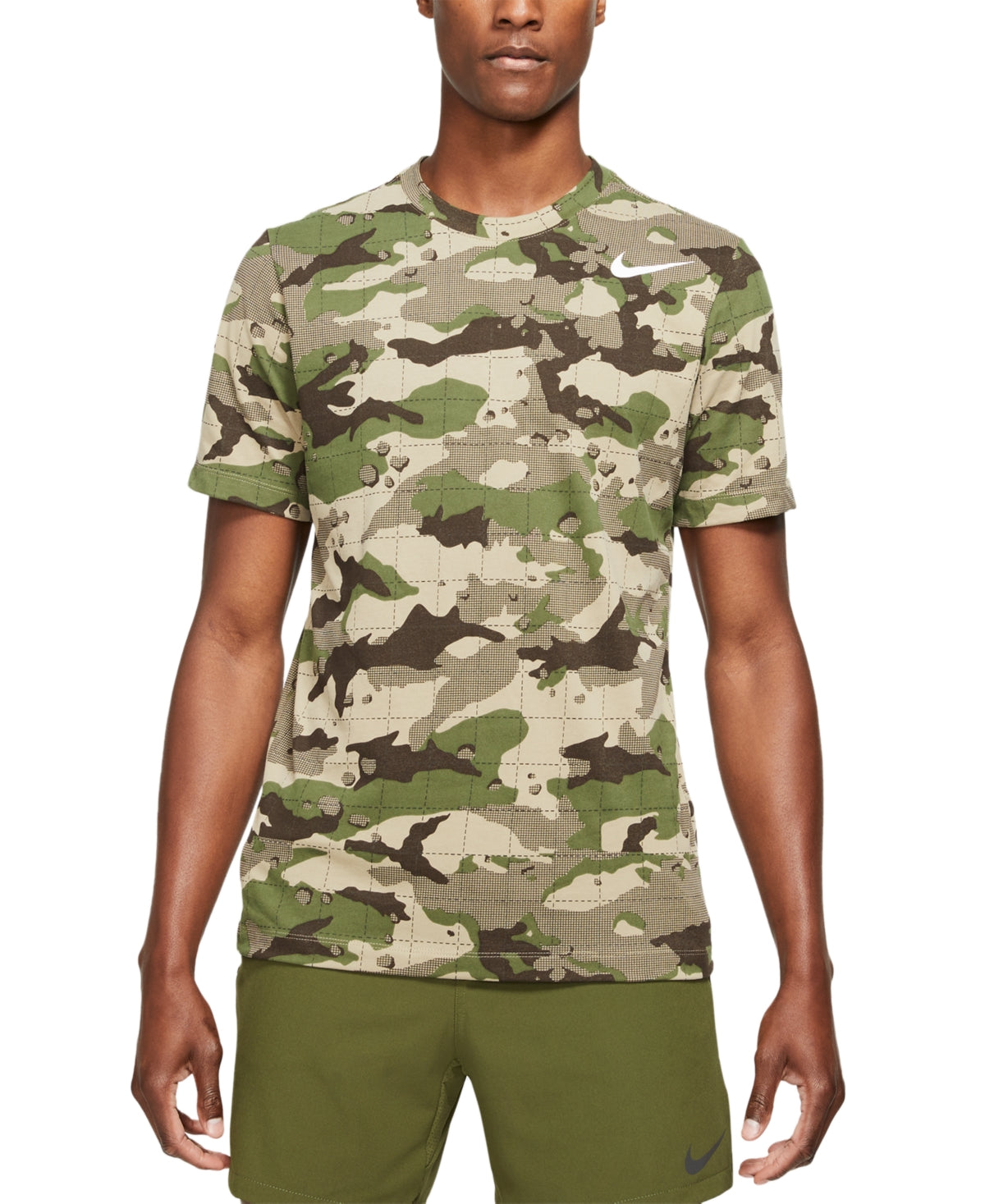 Nike Men's Camo-Print T-Shirt Brown Size Large