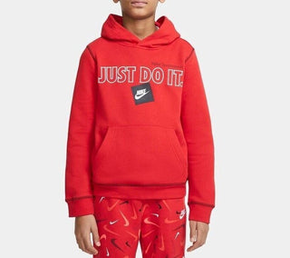 Nike Big Boy's Sportswear Jdi Pullover Hoodie Red Size XL