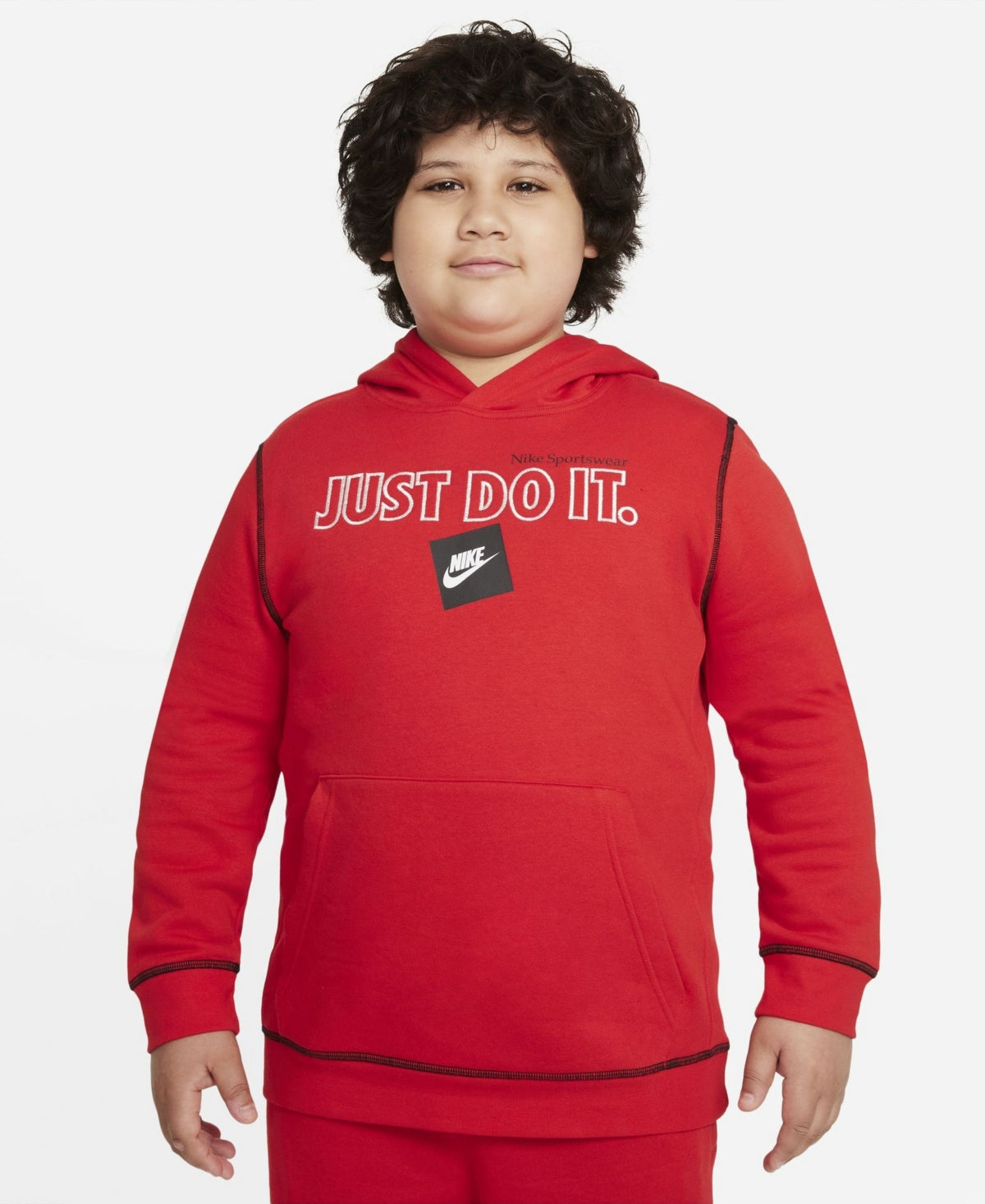 Nike Big Boy's Sportswear Jdi Pullover Hoodie Red Size XL