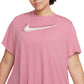 Nike Women's Moisture Wicking Logo Graphic Short Sleeve Round Neck Active Wear T-Shirt Pink Size 2X