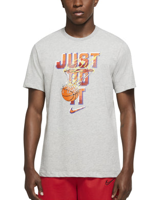 Nike Men's Just Do It Hoop T-Shirt Gray Size Small