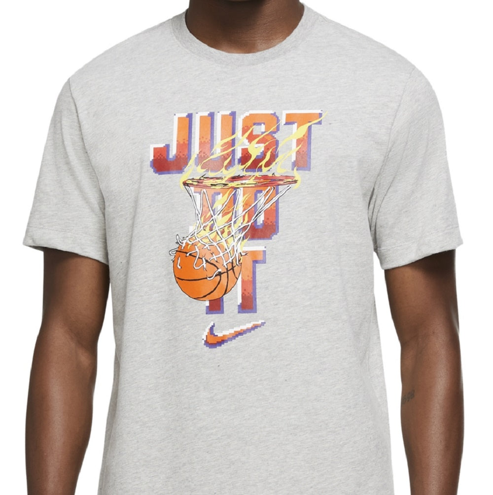 Nike Men's Just Do It Hoop T-Shirt Gray Size Small