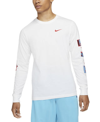 Nike Men's Basketball Long Sleeve Graphic Tee White Size Small