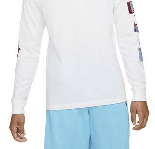 Nike Men's Basketball Long Sleeve Graphic Tee White Size Small