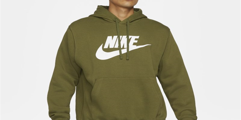 Nike Men's Sportswear Club Logo Pullover Hoodie Blue Size Small