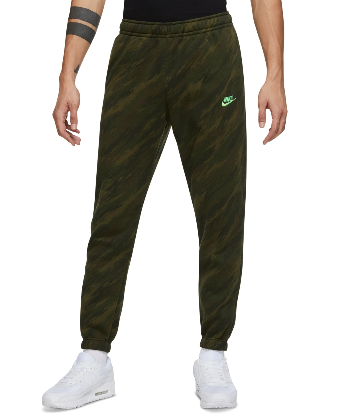 Nike Men's Camo Club Fleece Pants Green Size Medium