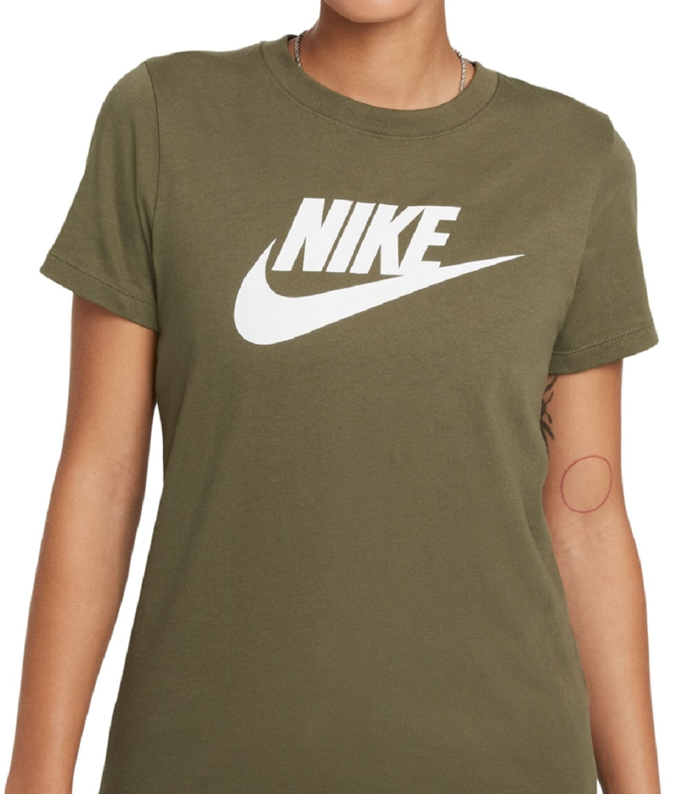 Nike Women's Sportswear Cotton Logo T Shirt Green Size Large