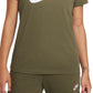 Nike Women's Sportswear Cotton Logo T Shirt Green Size Large