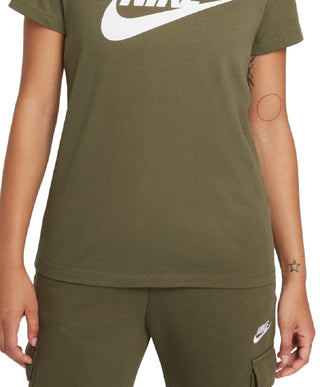 Nike Women's Sportswear Cotton Logo T Shirt Green Size Large