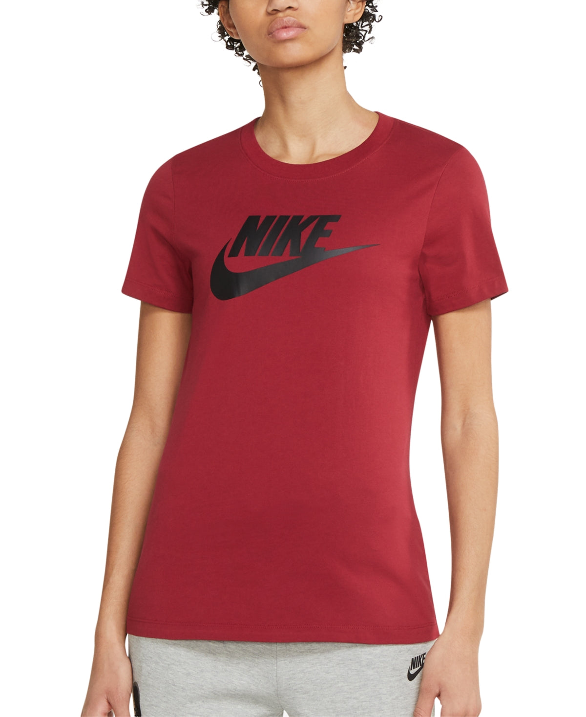 Nike Women's Sportswear Cotton Logo T-Shirt Red Size X-Small