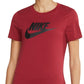 Nike Women's Sportswear Cotton Logo T-Shirt Red Size Medium