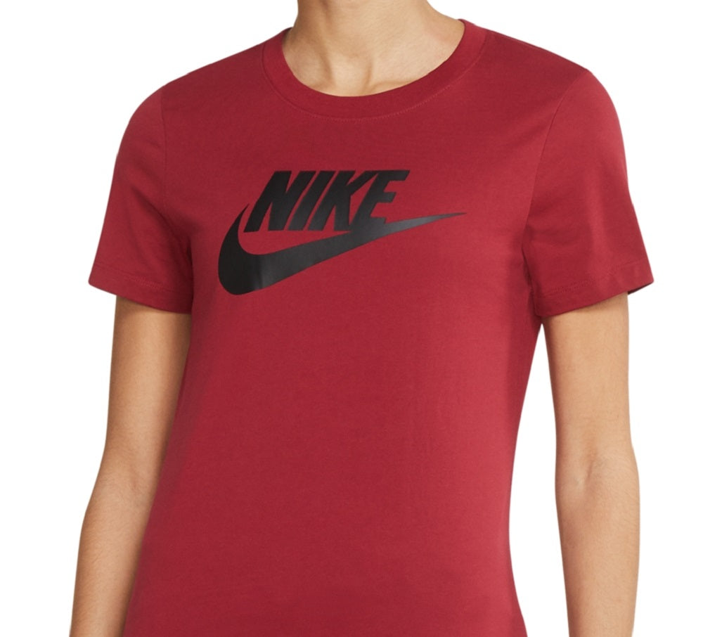 Nike Women's Sportswear Cotton Logo T-Shirt Red Size Medium