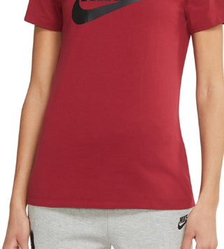 Nike Women's Sportswear Cotton Logo T-Shirt Red Size Medium
