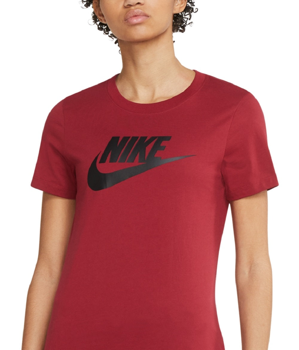 Nike Women's Sportswear Cotton Logo T-Shirt Red Size XL