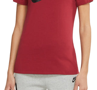 Nike Women's Sportswear Cotton Logo T-Shirt Red Size XL