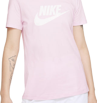 Nike Women's Sportswear Cotton Logo T-Shirt Pink Size X-Small