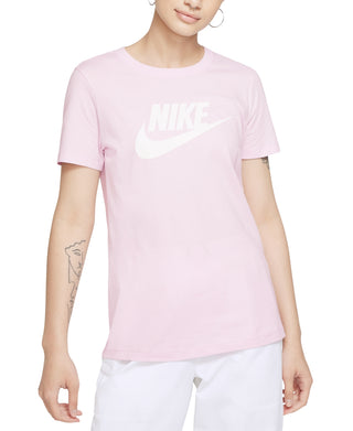 Nike Women's Sportswear Cotton Logo T-Shirt Pink Size X-Small