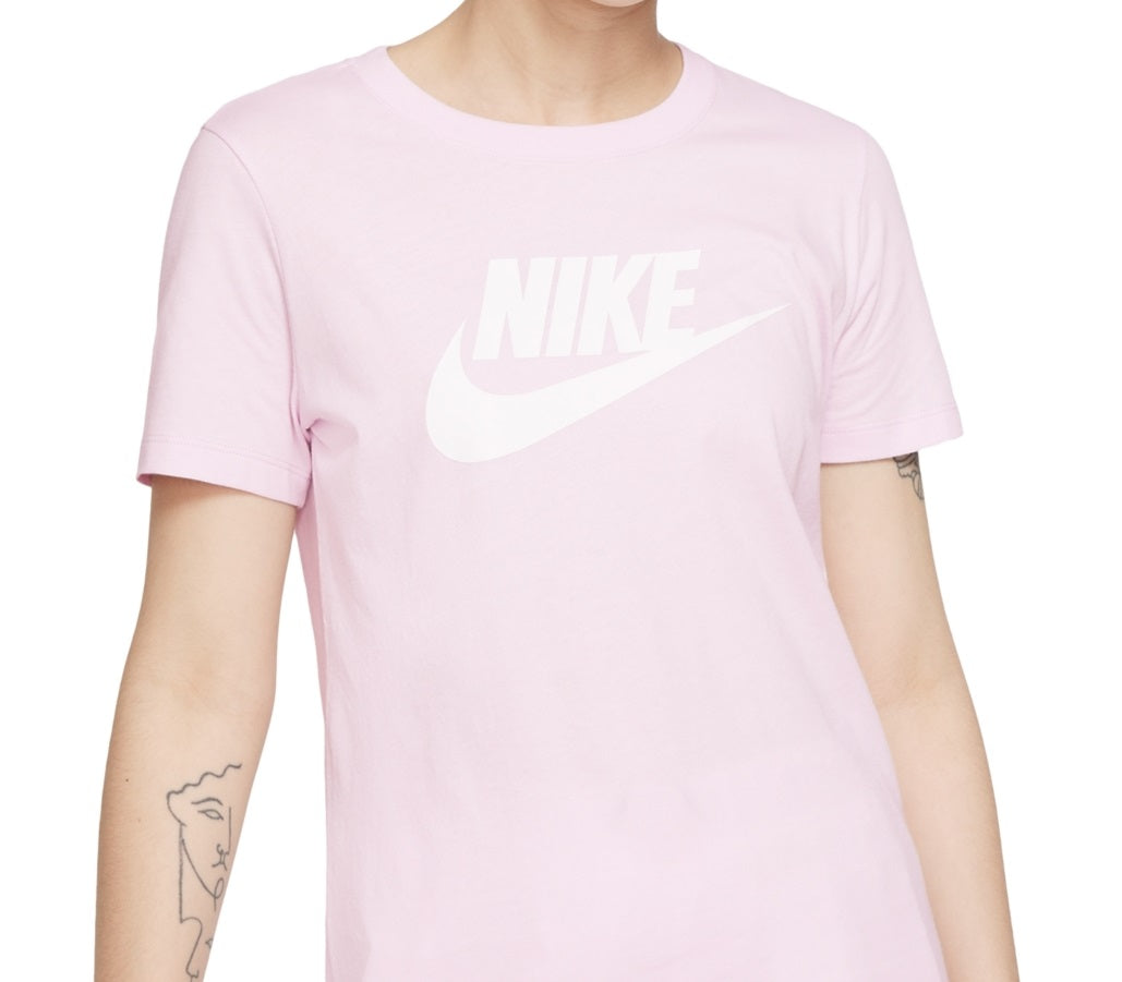 Nike Women's Sportswear Cotton Logo T-Shirt Pink Size Small
