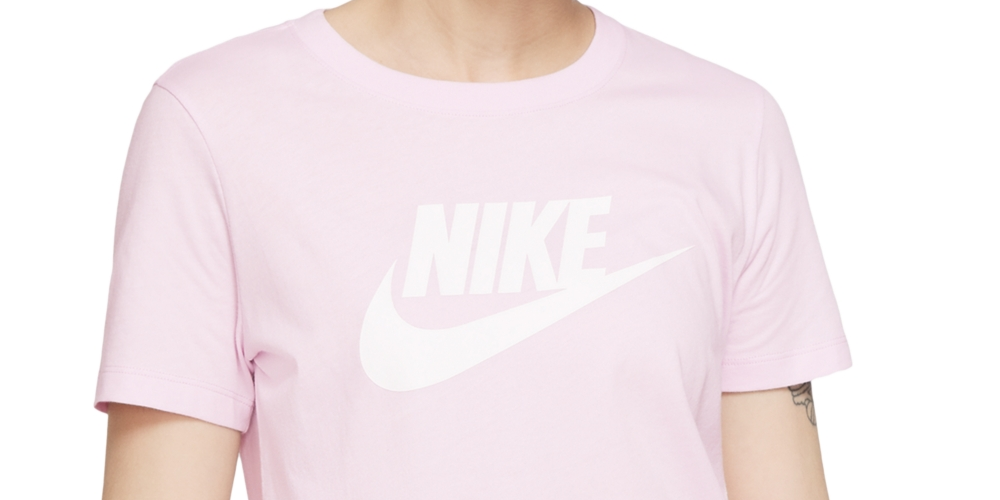 Nike Women's Sportswear Cotton Logo T-Shirt Pink Size Large