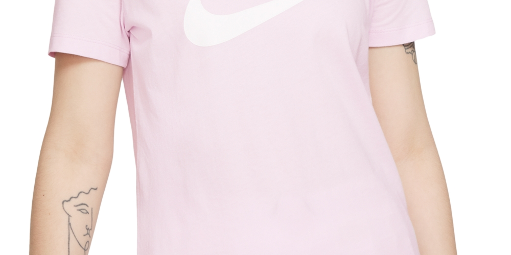 Nike Women's Sportswear Cotton Logo T-Shirt Pink Size X-Large