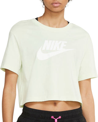 Nike Women's Sportswear Cotton Logo Cropped T-Shirt Green Size X-Large