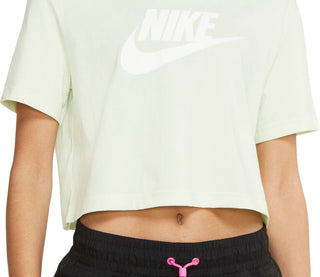 Nike Women's Sportswear Cotton Logo Cropped T-Shirt Green Size X-Large