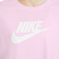 Nike Women's Sportswear Cotton Logo Cropped T-Shirt Pink Size Small