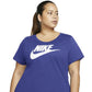 Nike Women's Sportswear Cotton Logo T-Shirt Blue Size 1X