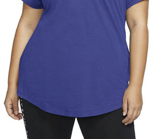 Nike Women's Sportswear Cotton Logo T-Shirt Blue Size 1X