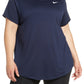 Nike Women's Plus Dry Legend Training Top Blue Size 1X