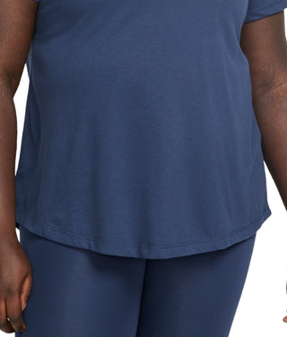 Nike Women's Dri Fit Logo Cropped Top Blue Size 1X