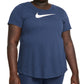 Nike Women's Dri Fit Logo Cropped Top Blue Size 1X