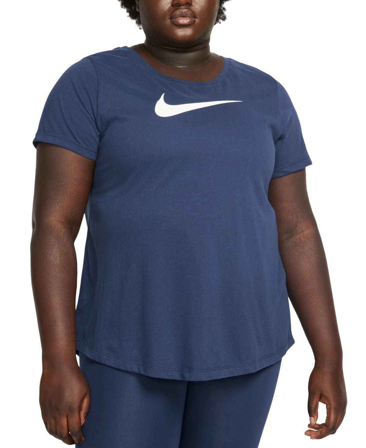 Nike Women's Dri Fit Logo Cropped Top Blue Size 1X