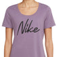 Nike Women's Dri Fit Script Logo Training T Shirt Purple Size Medium