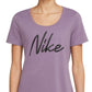 Nike Women's Dri Fit Script Logo Training T Shirt Purple Size Large