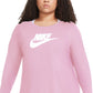 Nike Women's Cotton Graphic Top Pink Size 1X