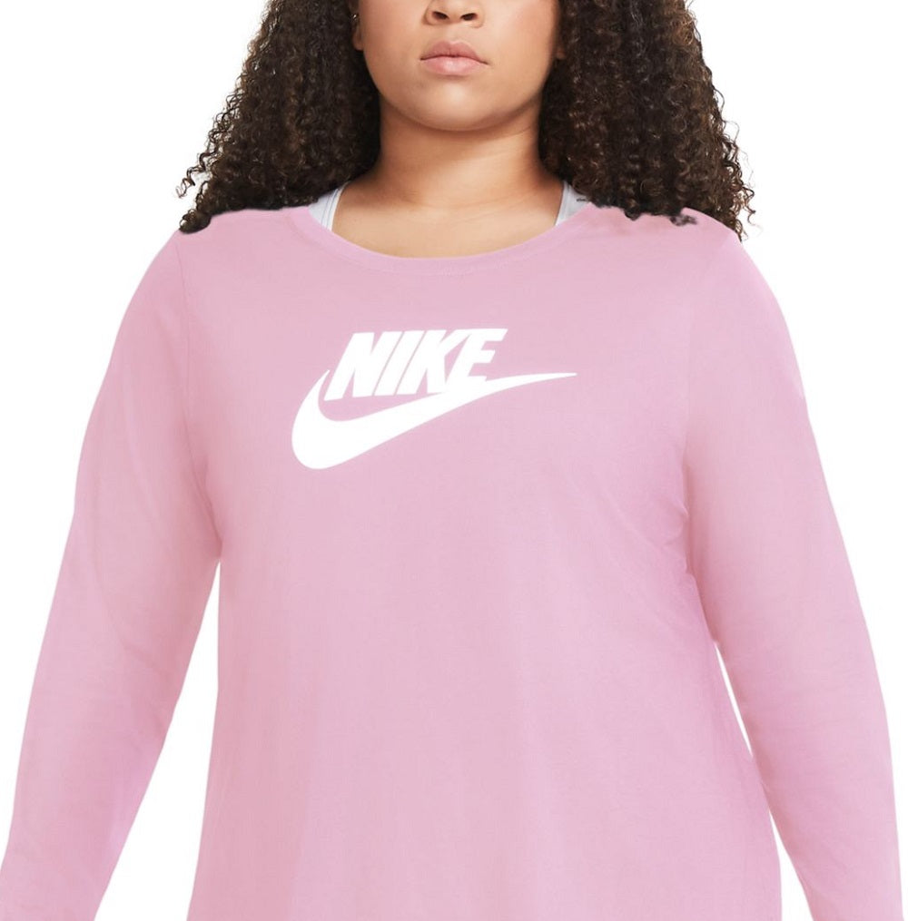 Nike Women's Cotton Graphic Top Pink Size 1X