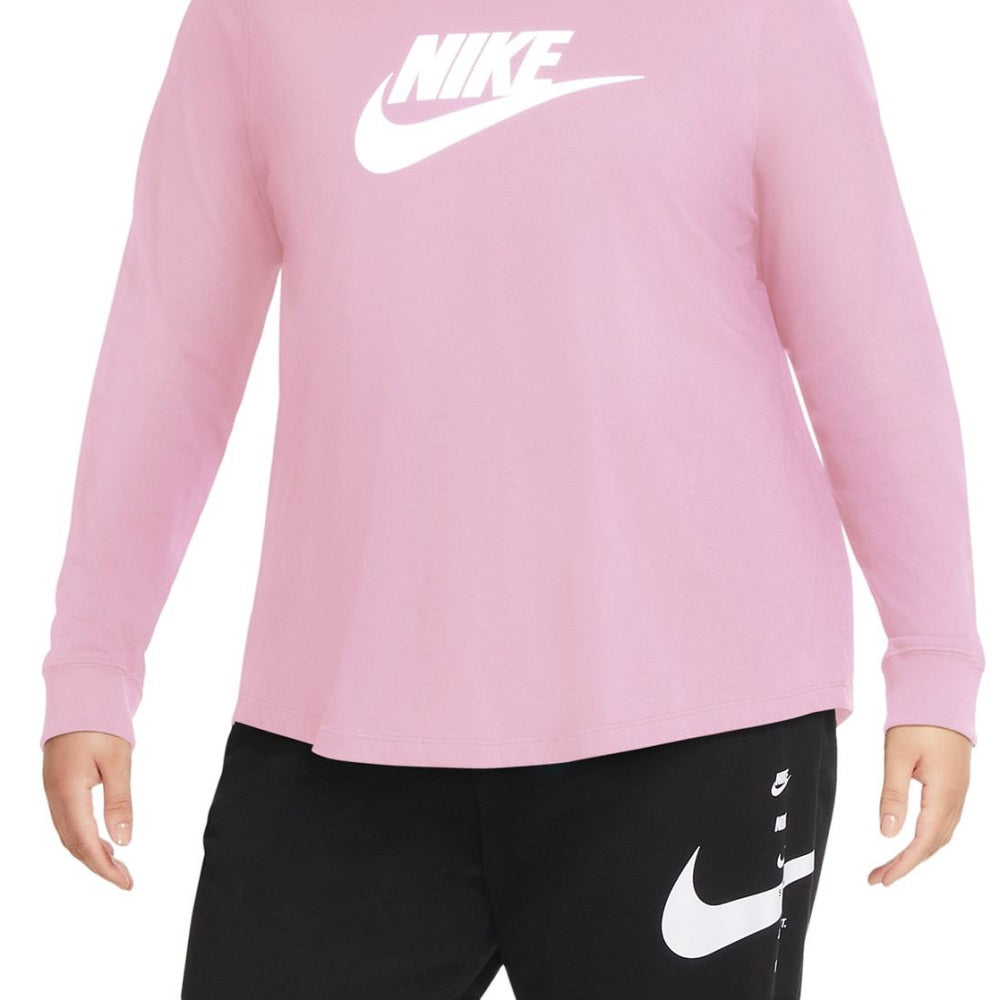 Nike Women's Cotton Graphic Top Pink Size 1X