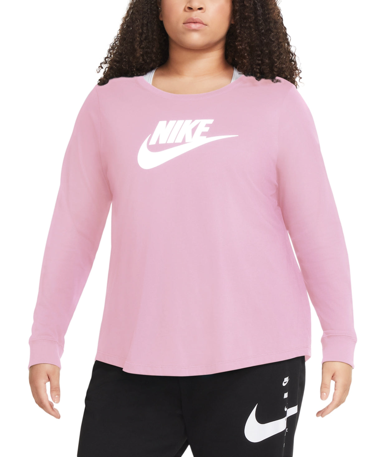 Nike Women's Cotton Graphic Top Pink Size 1X