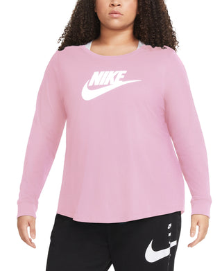 Nike Women's Cotton Graphic Top Pink Size 1X